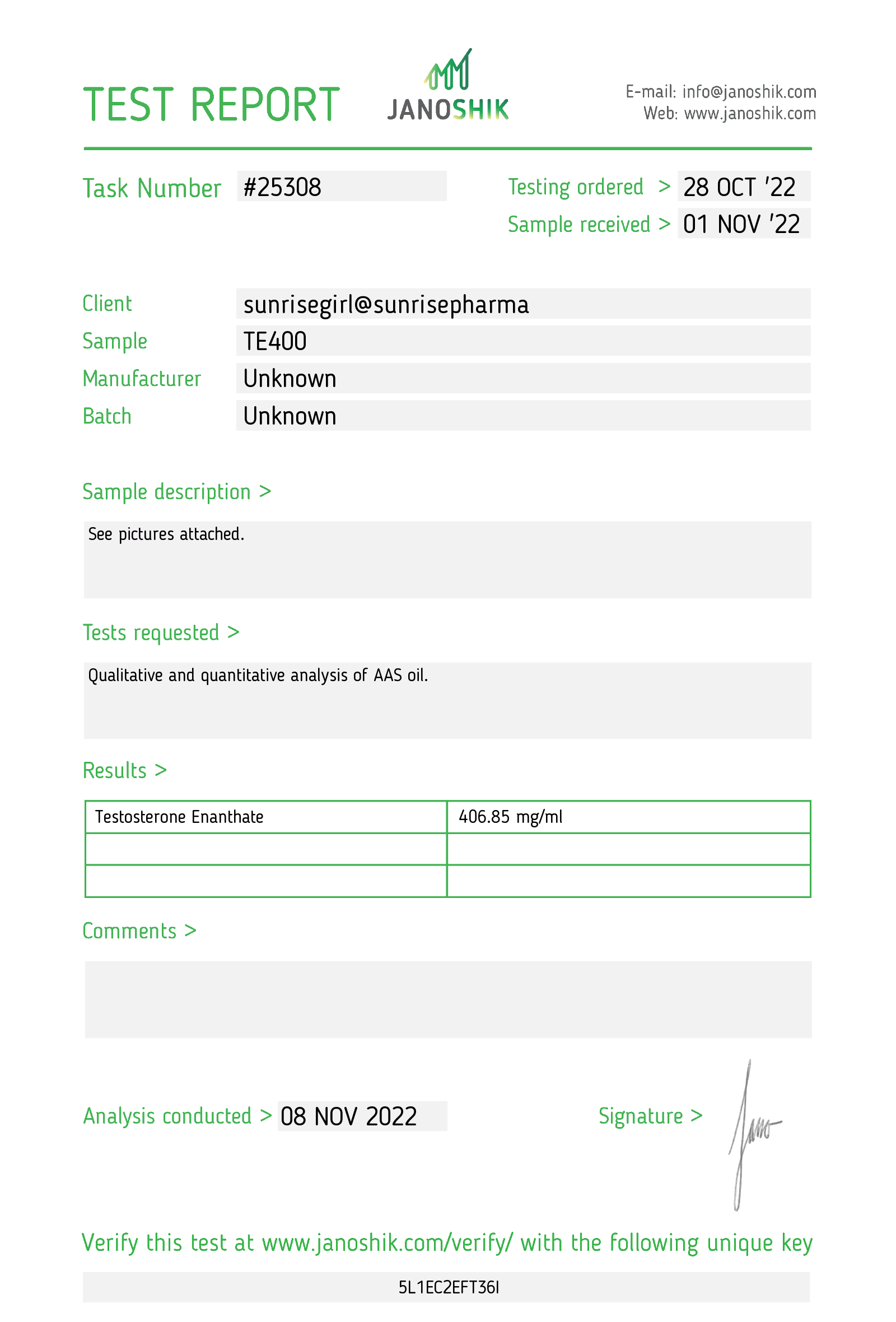 Buy 5 and get 1 free. Testosterone Enanthate 400mg/ml-GMP - Image 3