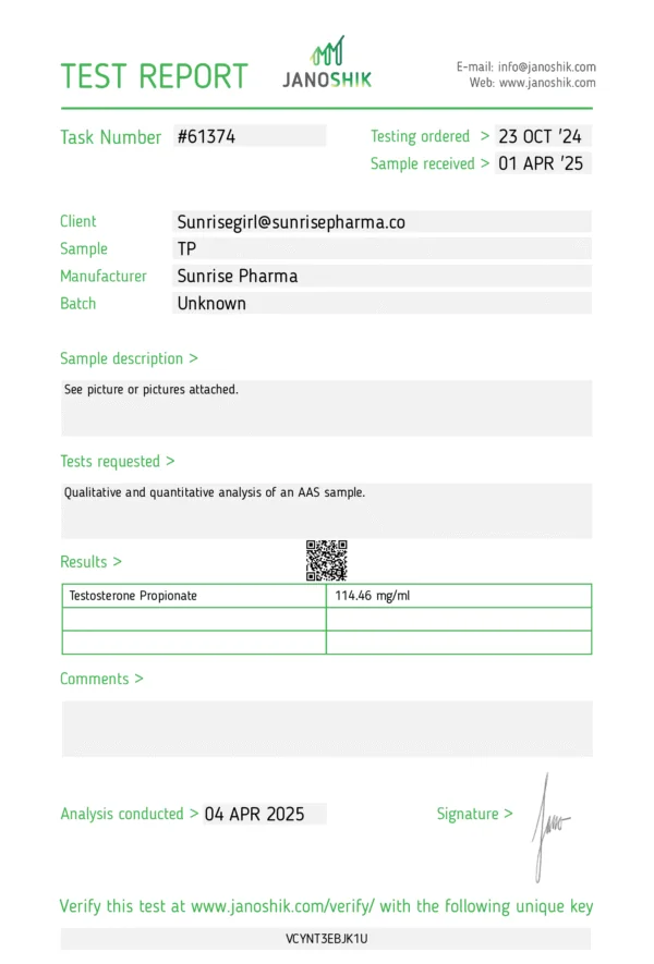 Buy 5 and get 1 free. Testosterone Propionate 100mg/ml-GMP - Image 2